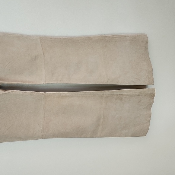 Newport News genuine leather beige Bootcut pants pockets women's size 4 - Picture 3 of 10